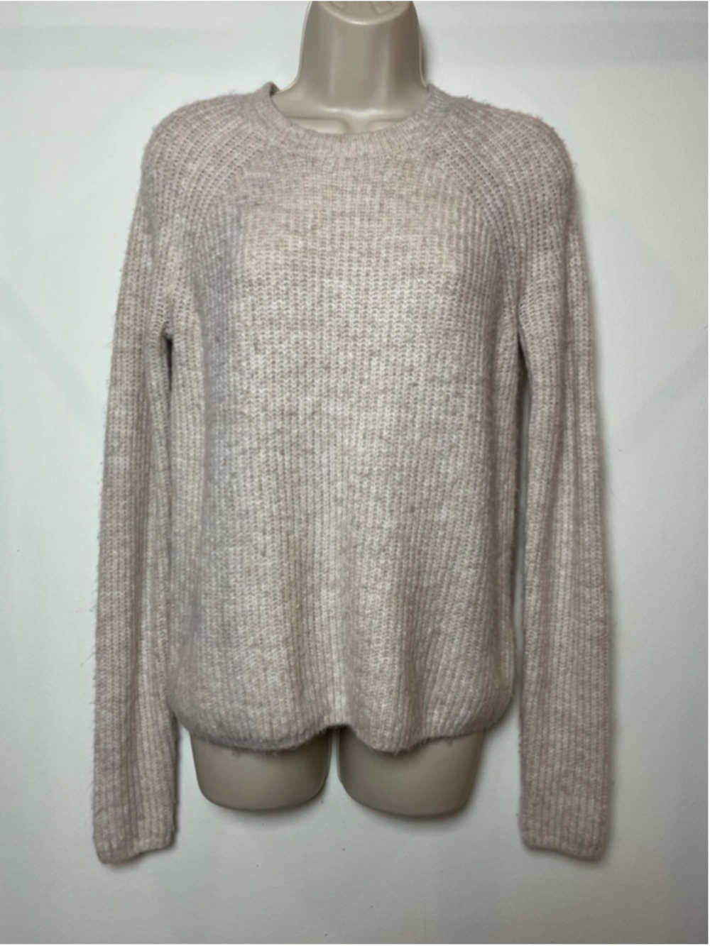 Evereve Oatmeal Sweater Crewneck Soft Cottagecore Loungewear Office Work Preppy